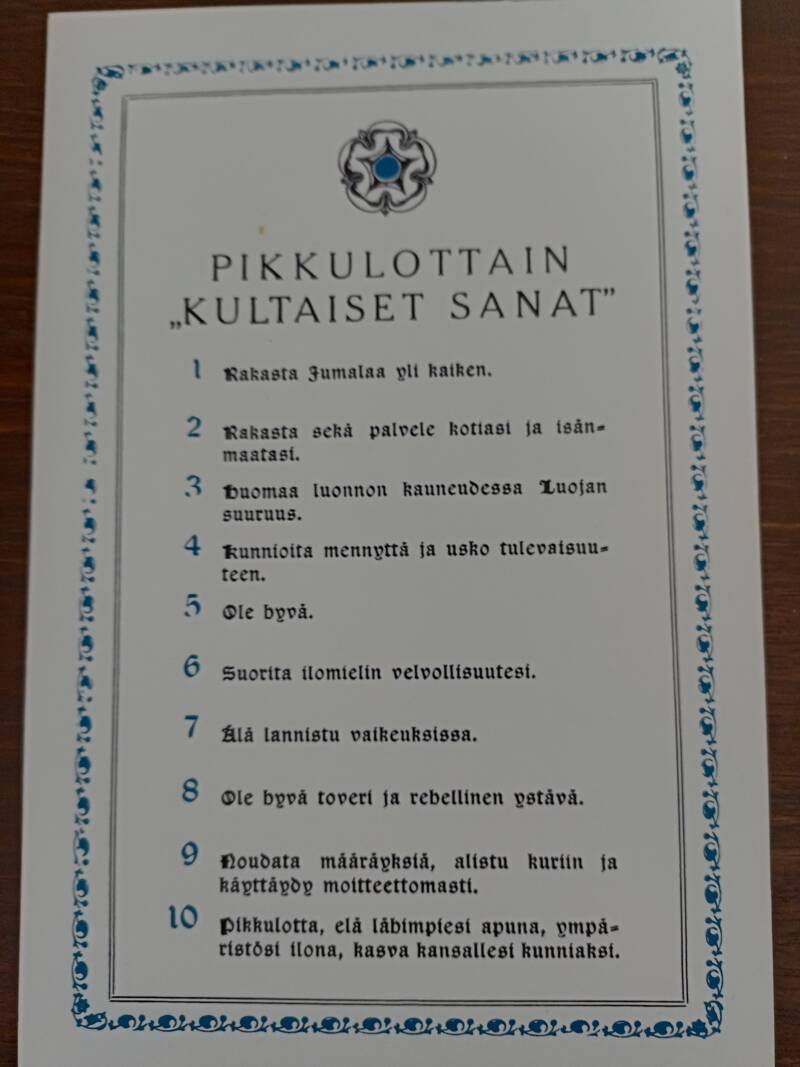 pikkulottain kultaiset sanat